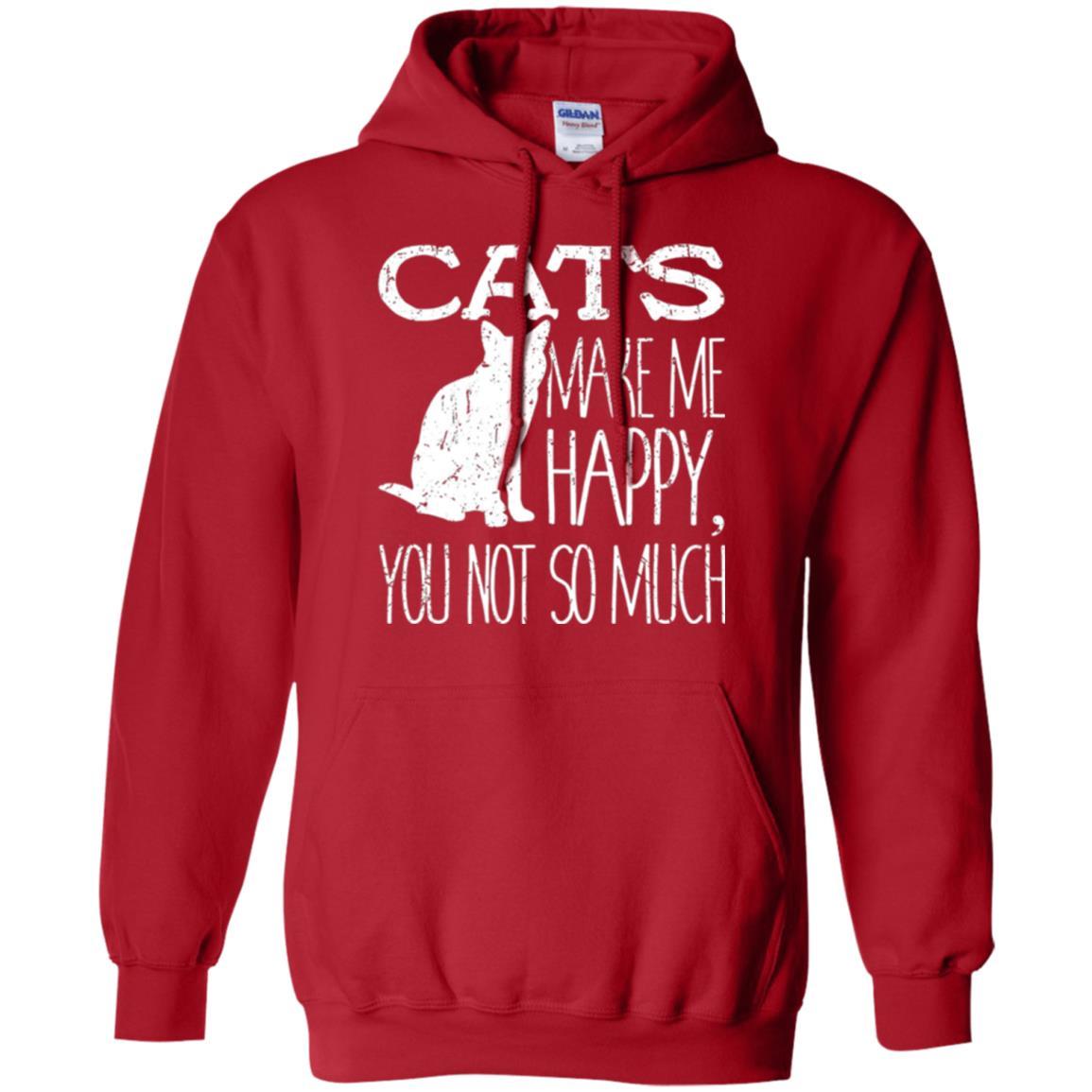 Cat Lover T-shirt Cats Make Me Happy You Not So Much Red