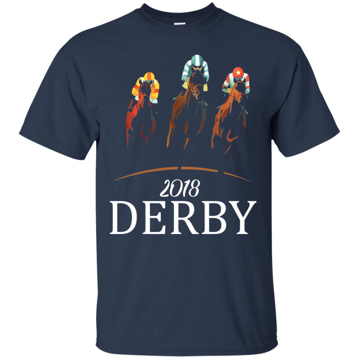 Derby 2018 Jockey Horse Racing T-shirt Navy