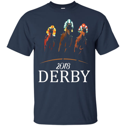 Derby 2018 Jockey Horse Racing T-shirt Navy