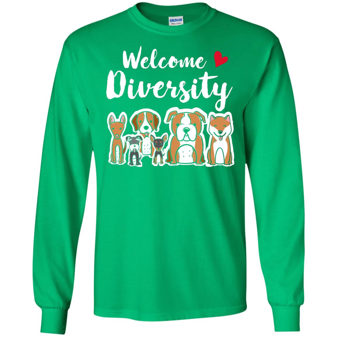 Dog Lover T-shirt Welcome Diversity Irish Green