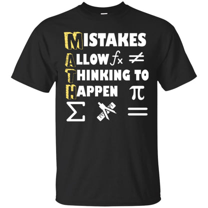 Math Lover T-shirt Mistakes Allow Thinking To Happen Black
