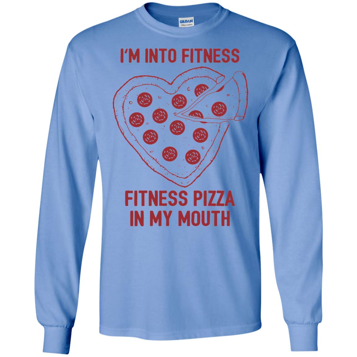 Pizza Lover T-shirt Fitness Pizza In My Mouth Carolina Blue