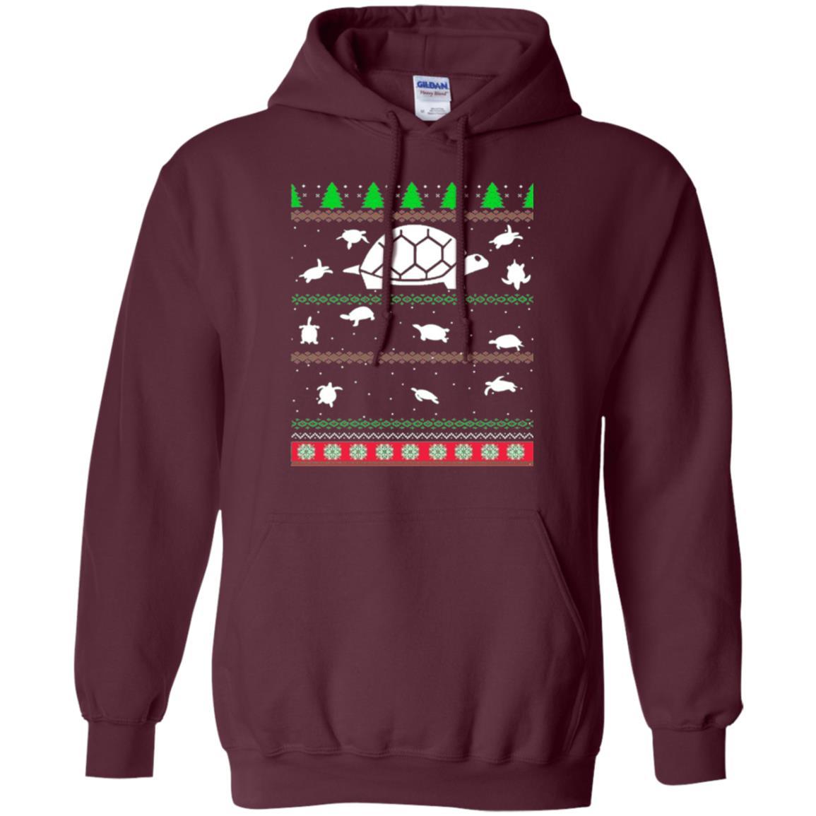 Christmas T-shirt Turtle Lover Merry Christmas Maroon