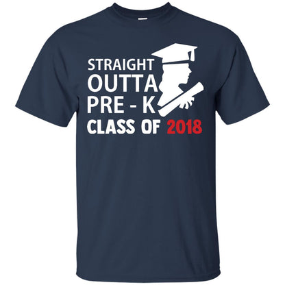 Straight Outta Pre-k Class Of 2018 Preschool Graduation Shirt Navy
