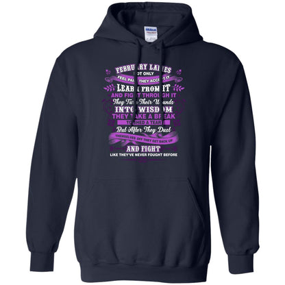 February Ladies Shirt Not Only Feel Pain They Accept It Learn From It They Turn Their Wounds Into Wisdom Navy
