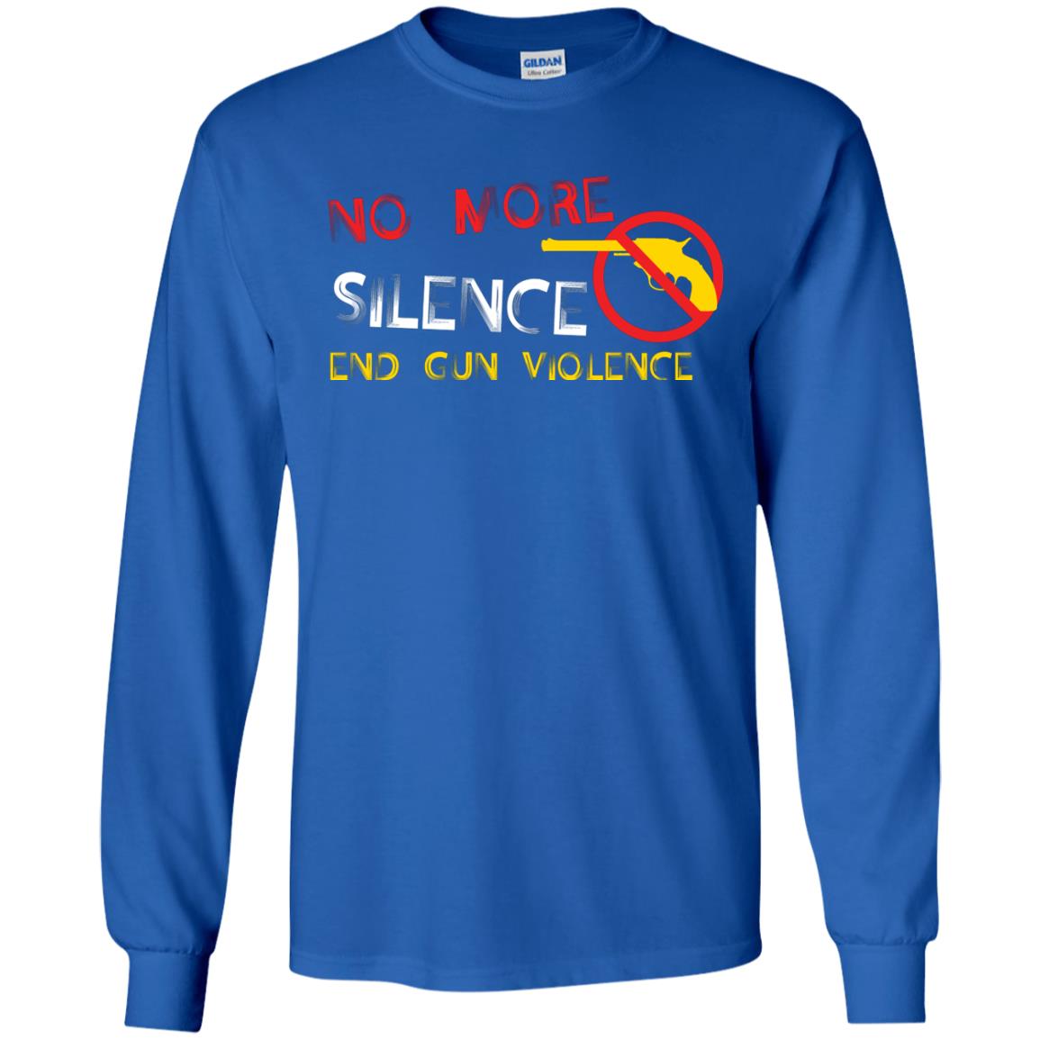 Anti Gun T-shirt No More Silence End Gun Violence Royal