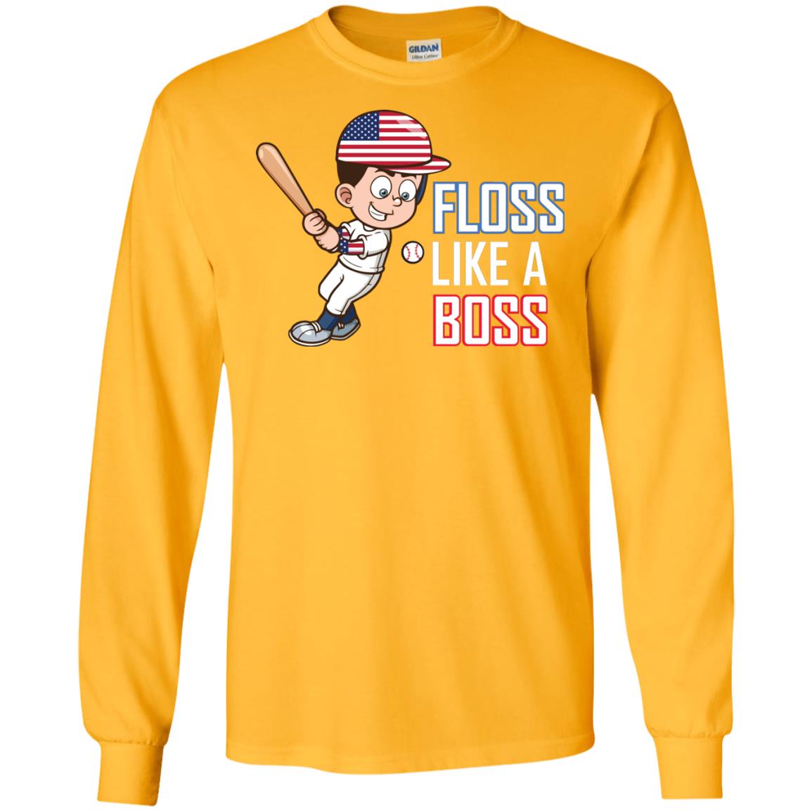 Floss Like A Boss Shirt For Baseball Players Gold