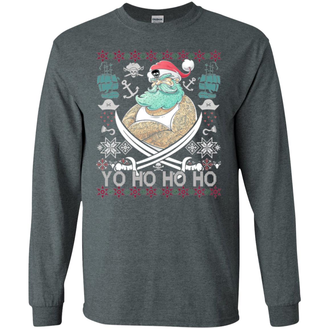 Christmas T-shirt Santa Pirate Dark Heather