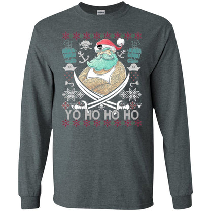 Christmas T-shirt Santa Pirate Dark Heather