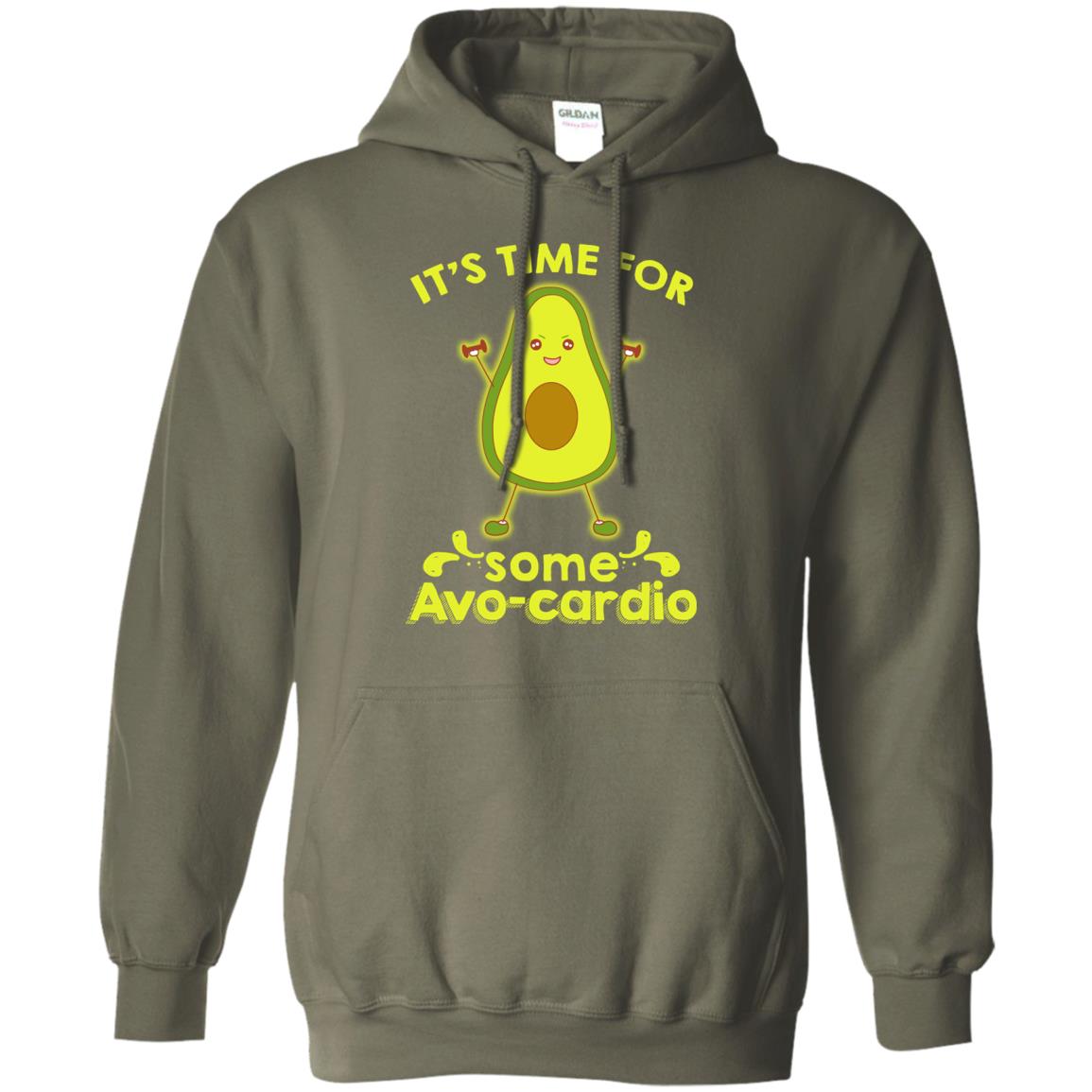 Nice-it's Time For Some Avo-cardio Avocado Fitness Gym Shirt Military Green