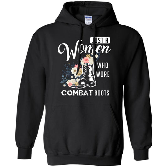 Just A Women Who Wore Combat Boots Female Veteran T-shirt Black