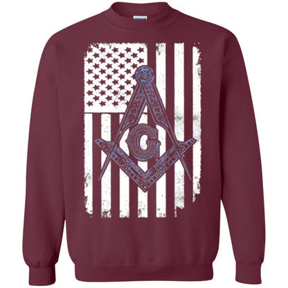 Freemason Usa Flag Logo Freemasonry America T-shirt Maroon