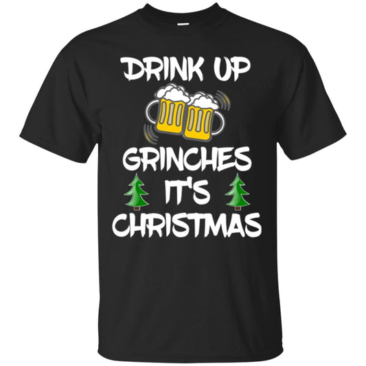 Beer Lovers T-shirt Drink Up Grinches It_s Christmas Black