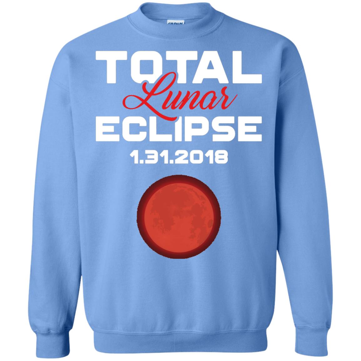 Eclipse January 31st 2018 Total Lunar Eclipse T-shirt Blood Moon Carolina Blue