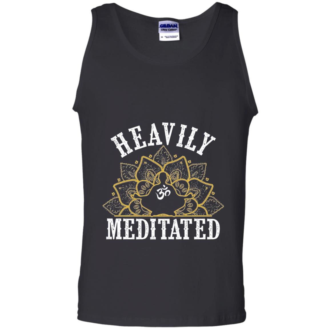 Funny Heavily Meditated Yoga Meditation T-shirt Black