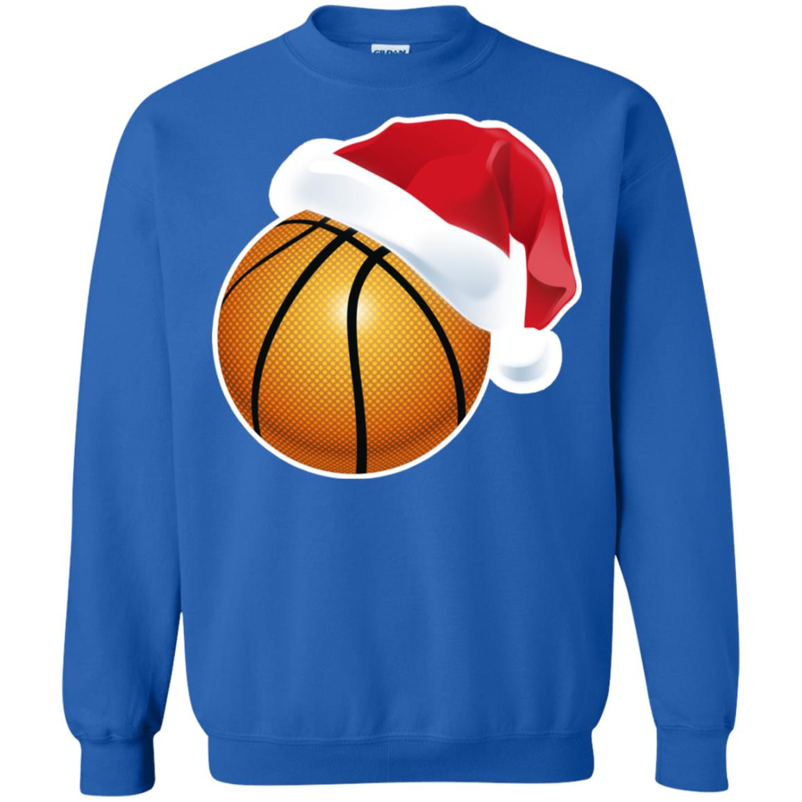 Basketball With Santa Claus Hat X-mas Shirt For Basketball Lovers Royal