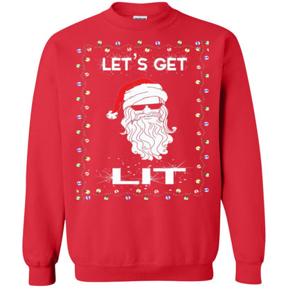 Christmas T-shirt Let_s Get Lit Red