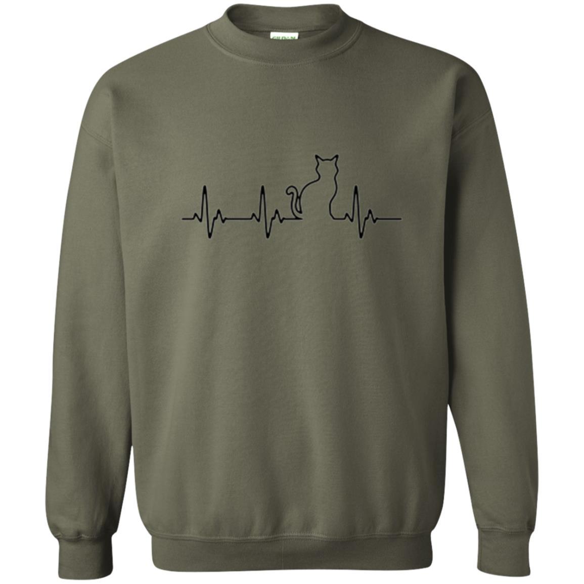 Cat Lover T-shirt Cute Cat Best Friend Forever Military Green
