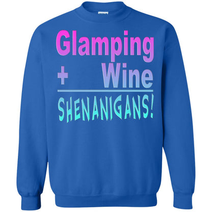 Glamping Drink Wine Shenanigans Funny Happy Glamper T-shirt Royal