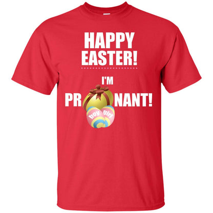 Happy Easter I Am Pregnant Pregnancy Announcement Shirt Red