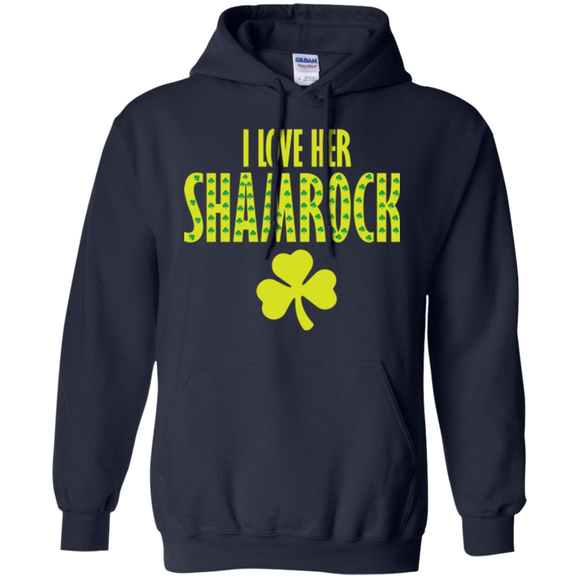 St. Patrick's Day T-shirt I Love Her Shamrock Navy