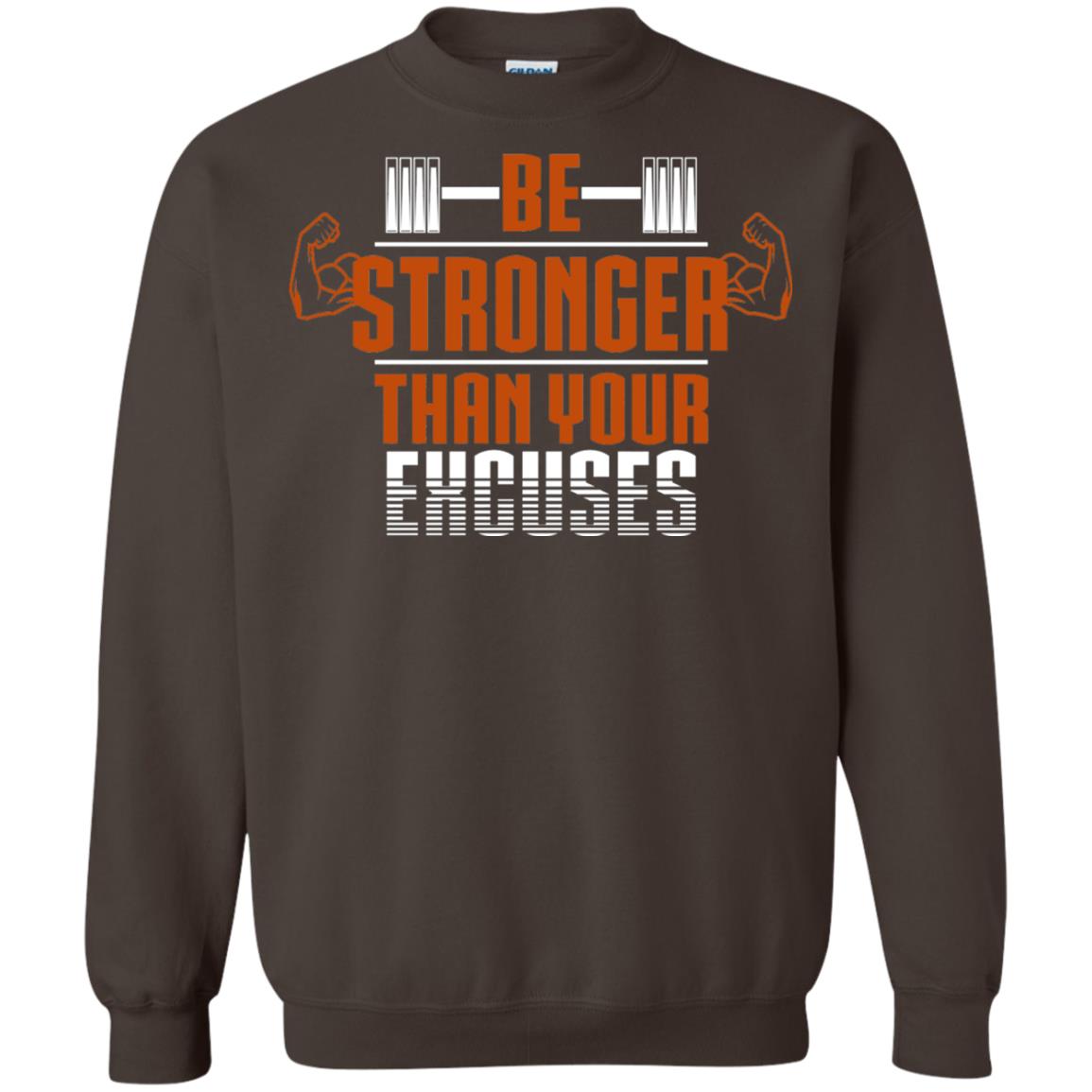 Be Stronger Than Your Excuses Fitness T-shirt Dark Chocolate