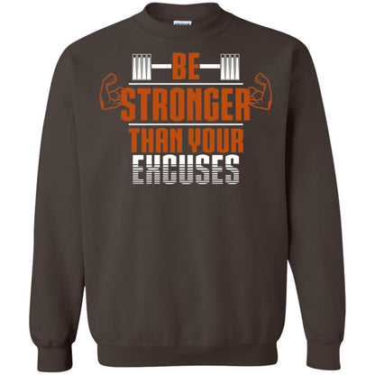 Be Stronger Than Your Excuses Fitness T-shirt Dark Chocolate