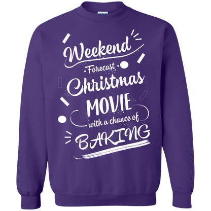 Christmas T-shirt Weekend Forecast Christmas Movie With A Chance Of Baking Purple