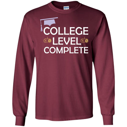College Level Complete Funny College Graduation Shirt Maroon