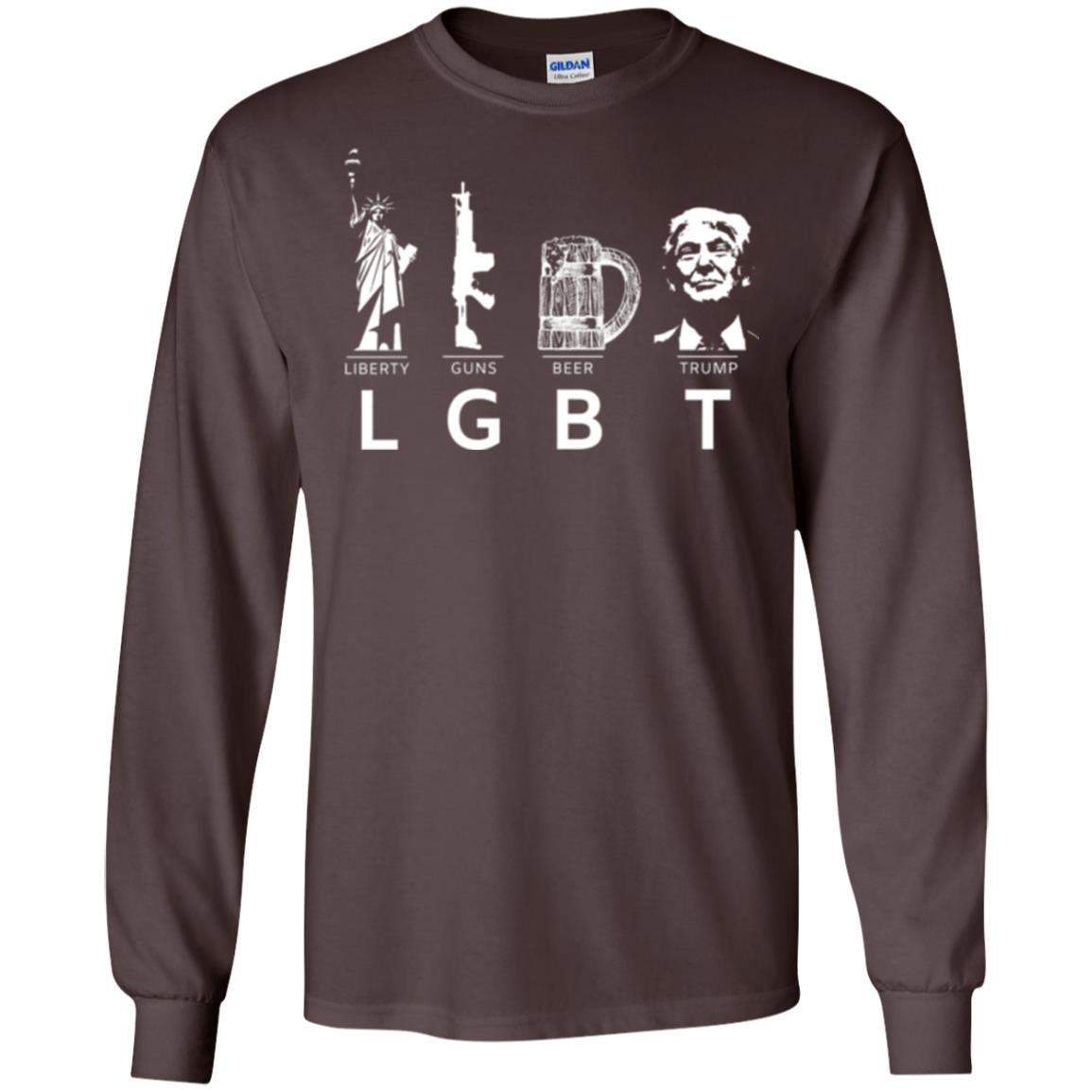 Lgbt T-shirt Liberty Guns Beer Trump Dark Chocolate