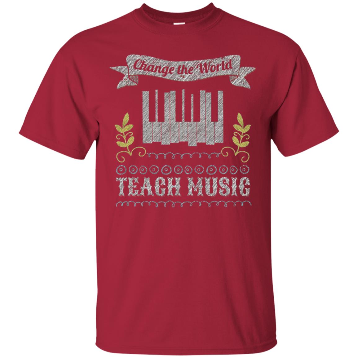 Piano Teacher Shirts Change World Teach Music Cardinal