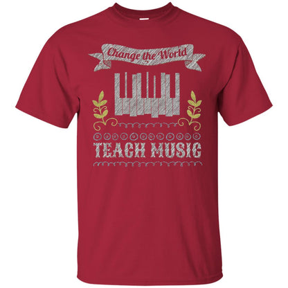 Piano Teacher Shirts Change World Teach Music Cardinal