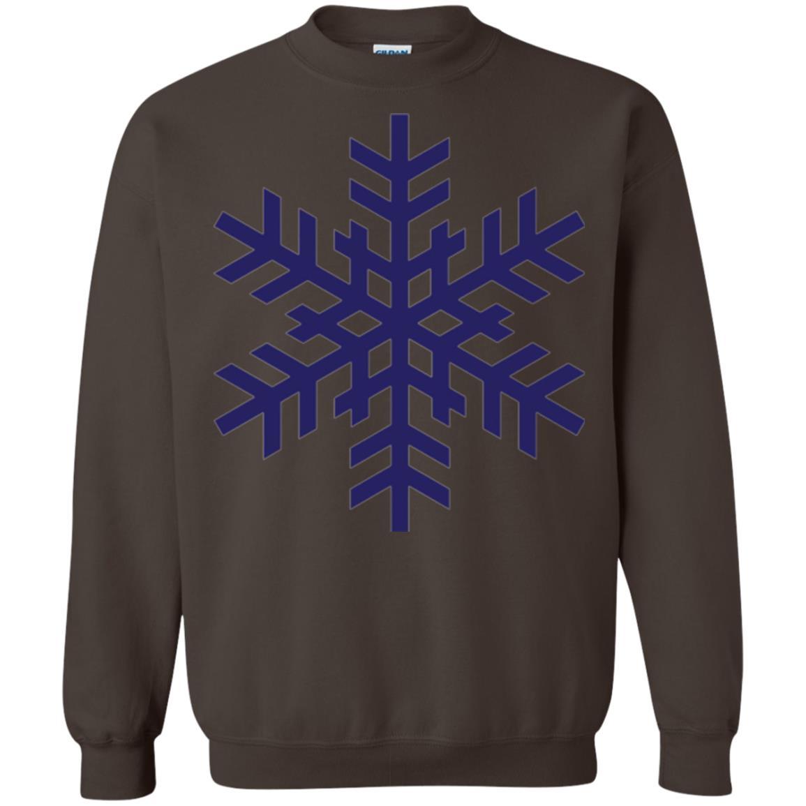 Christmas T-shirt Navy Blue Snowflake T-shirt Dark Chocolate