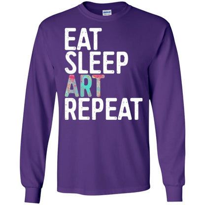 Artist T-shirt Eat Sleep Art Repeat Purple
