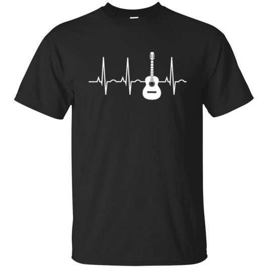 Guitarist T-shirt Guitar Heartbeat T-shirt Black
