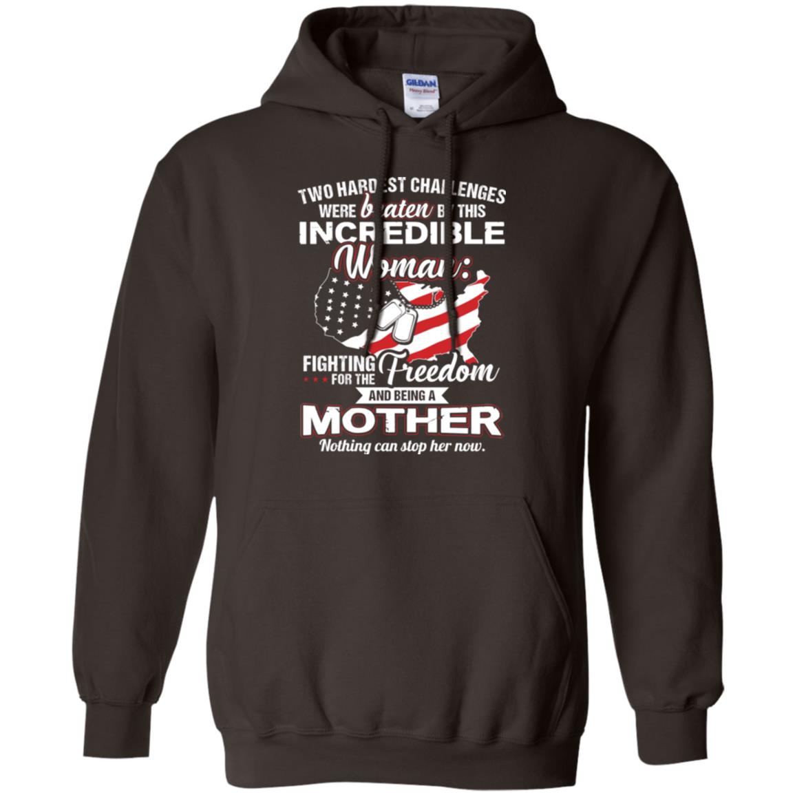 Incrediable Woman Fighting For The Freedom And Being A Mother Military Shirt Dark Chocolate