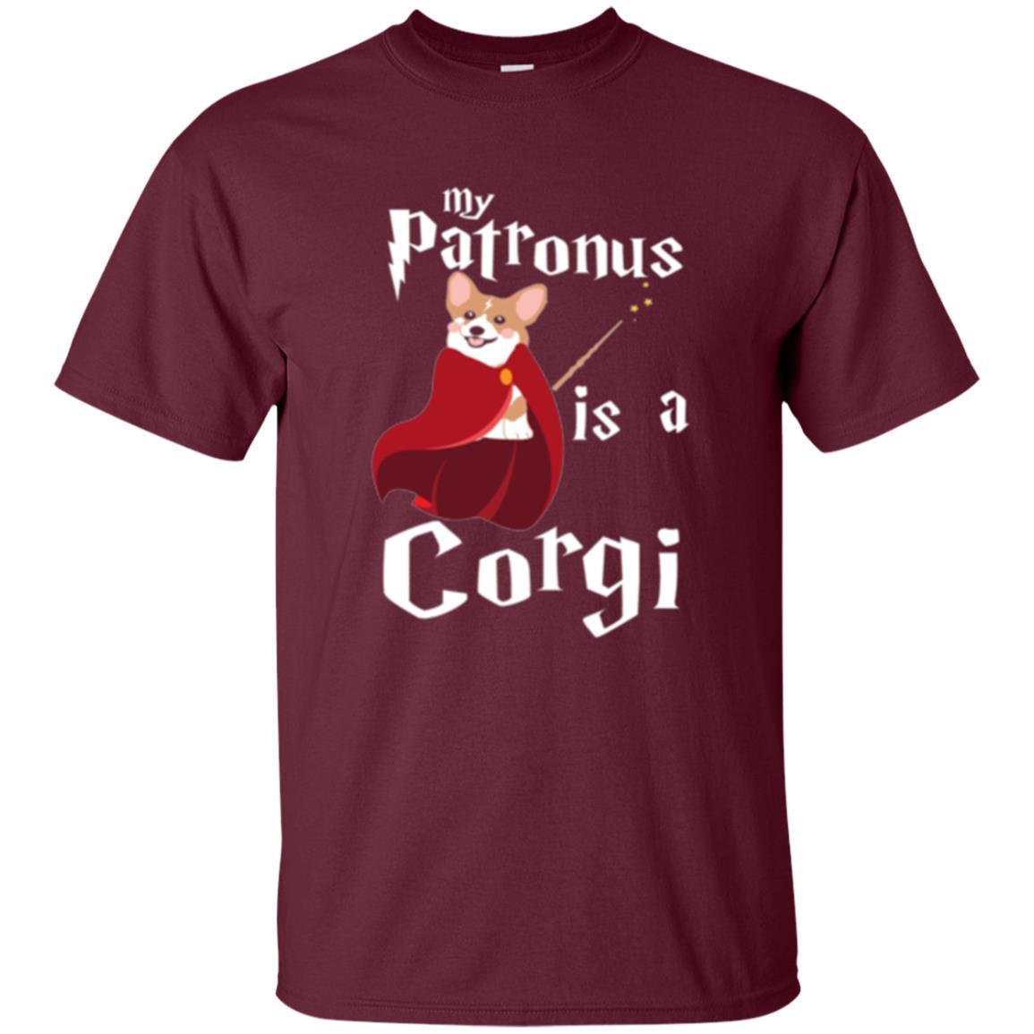 Dog Lover T-shirt My Patronus Is A Corgi T-shirt Maroon