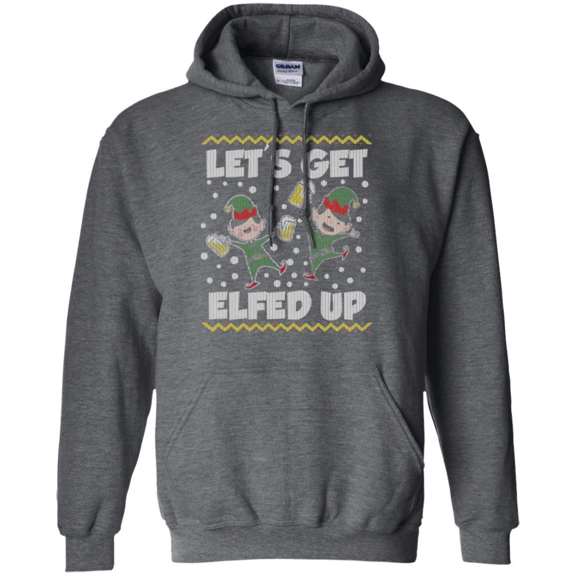 Christmas T-shirt Let's Get Elfed Up Dark Heather