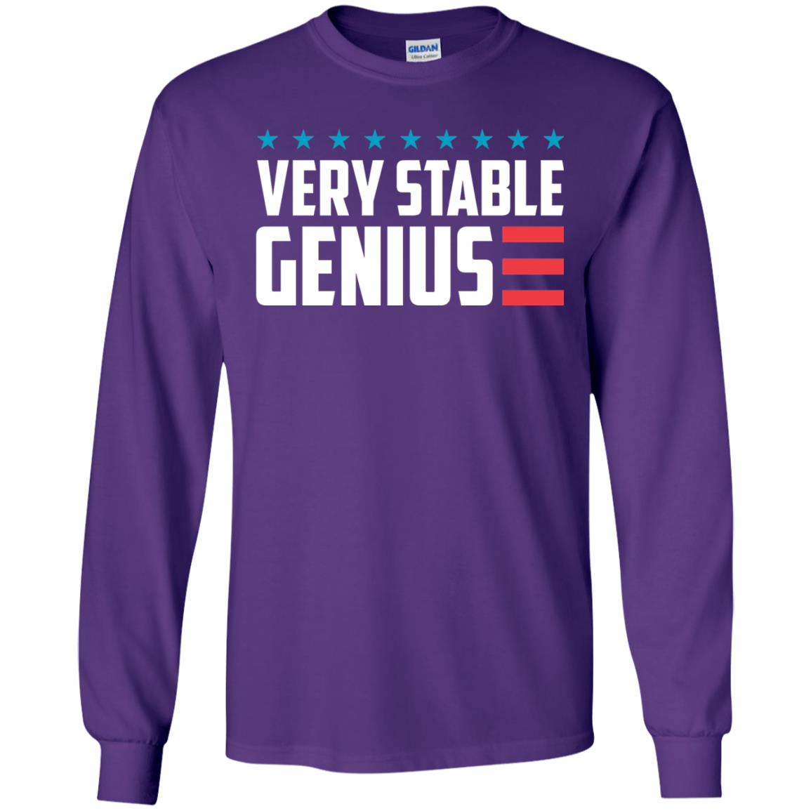 Funny Political T-shirt Very Stable Genius Purple