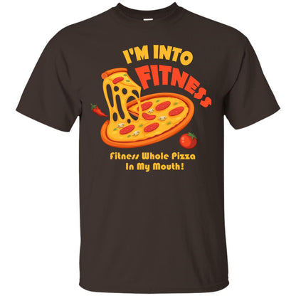 Gymer T-shirt I_m Into Fitness Fitness Whole Pizza In My Mouth Dark Chocolate