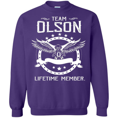 Family T-shirt Team Olson Lifetime Member Purple