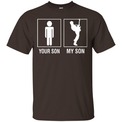 My Son Plays Guitar Daddy Shirt Dark Chocolate