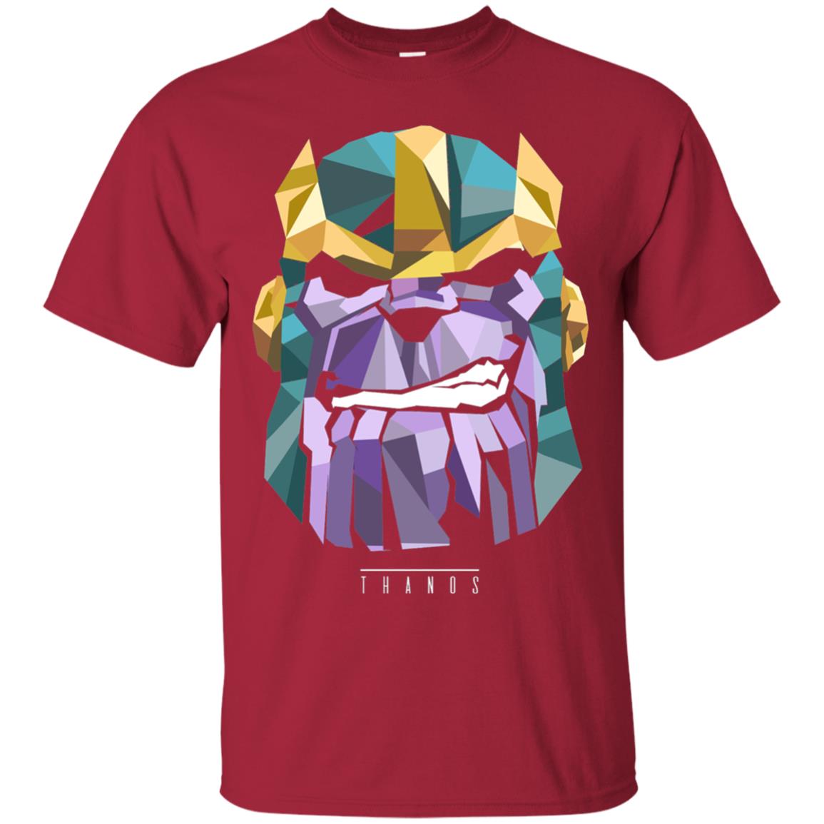 Thanos Low Poly Geometric Art Head Graphic T-shirt Cardinal