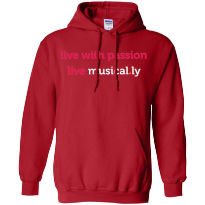 Music Lover T-shirt Live With Passion Live Musical.ly Red