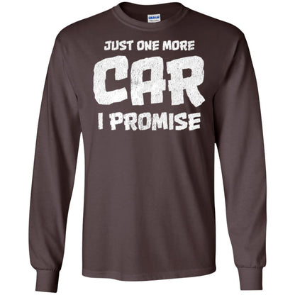 Car Lovers T-shirt Just One More Car I Promise Dark Chocolate