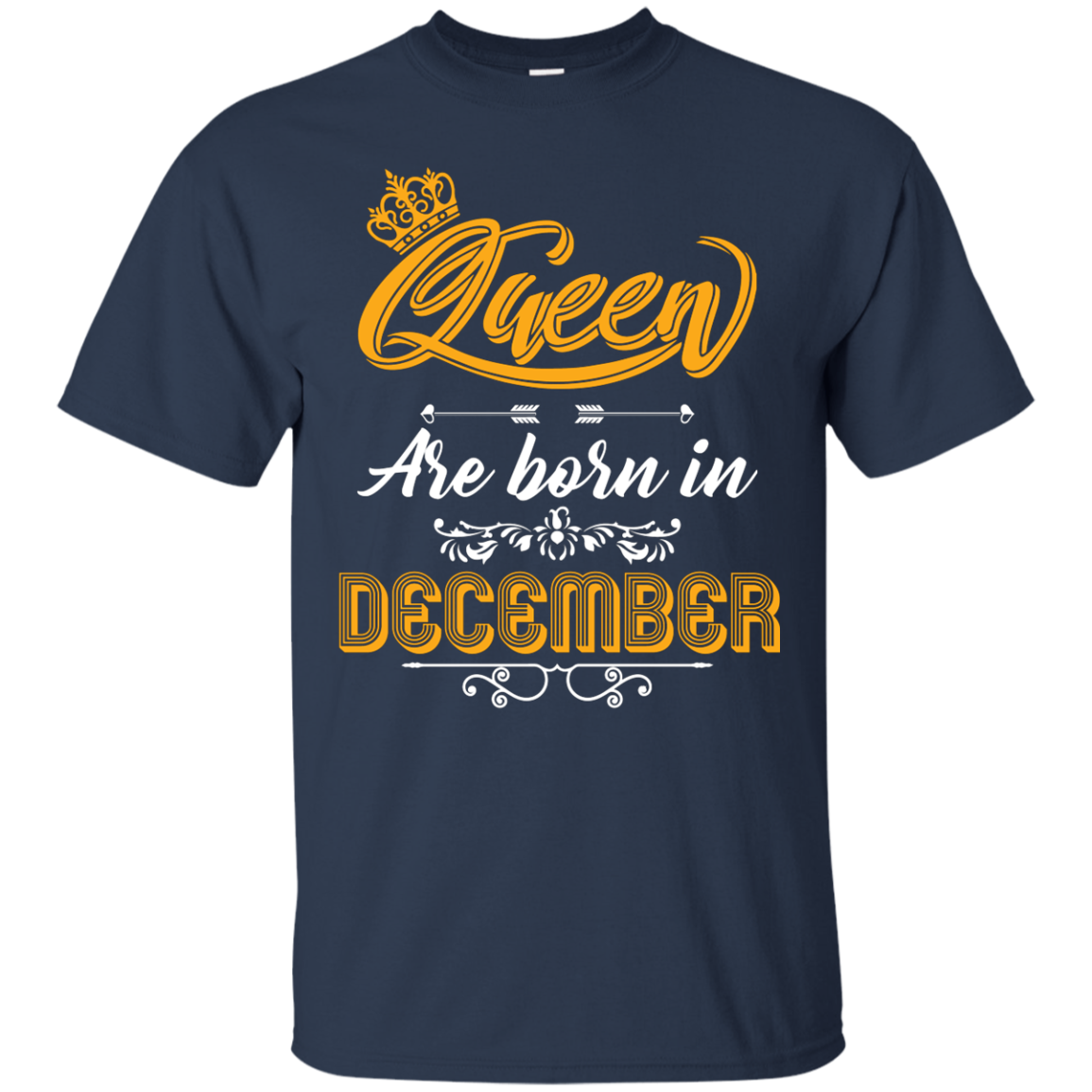 Brithday T-Shirt Queen Are Born In December Navy