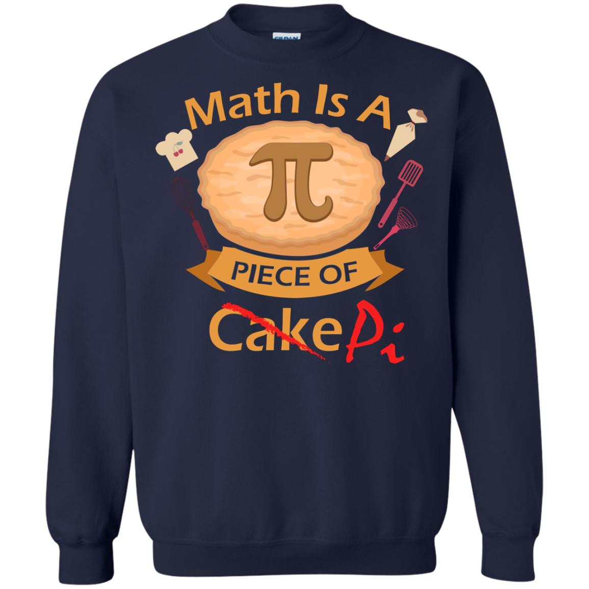 Math Is A Piece Of Pi Funny Pi Day T-shirt For Math Lover Navy