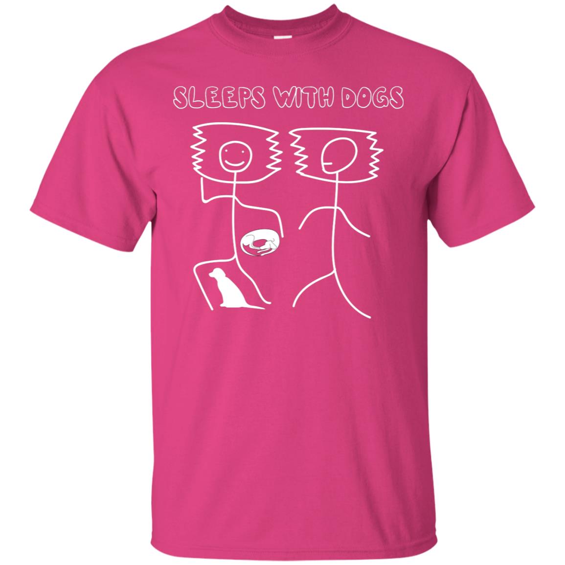 Sleep With Dogs Funny Dog Owner Shirt Heliconia