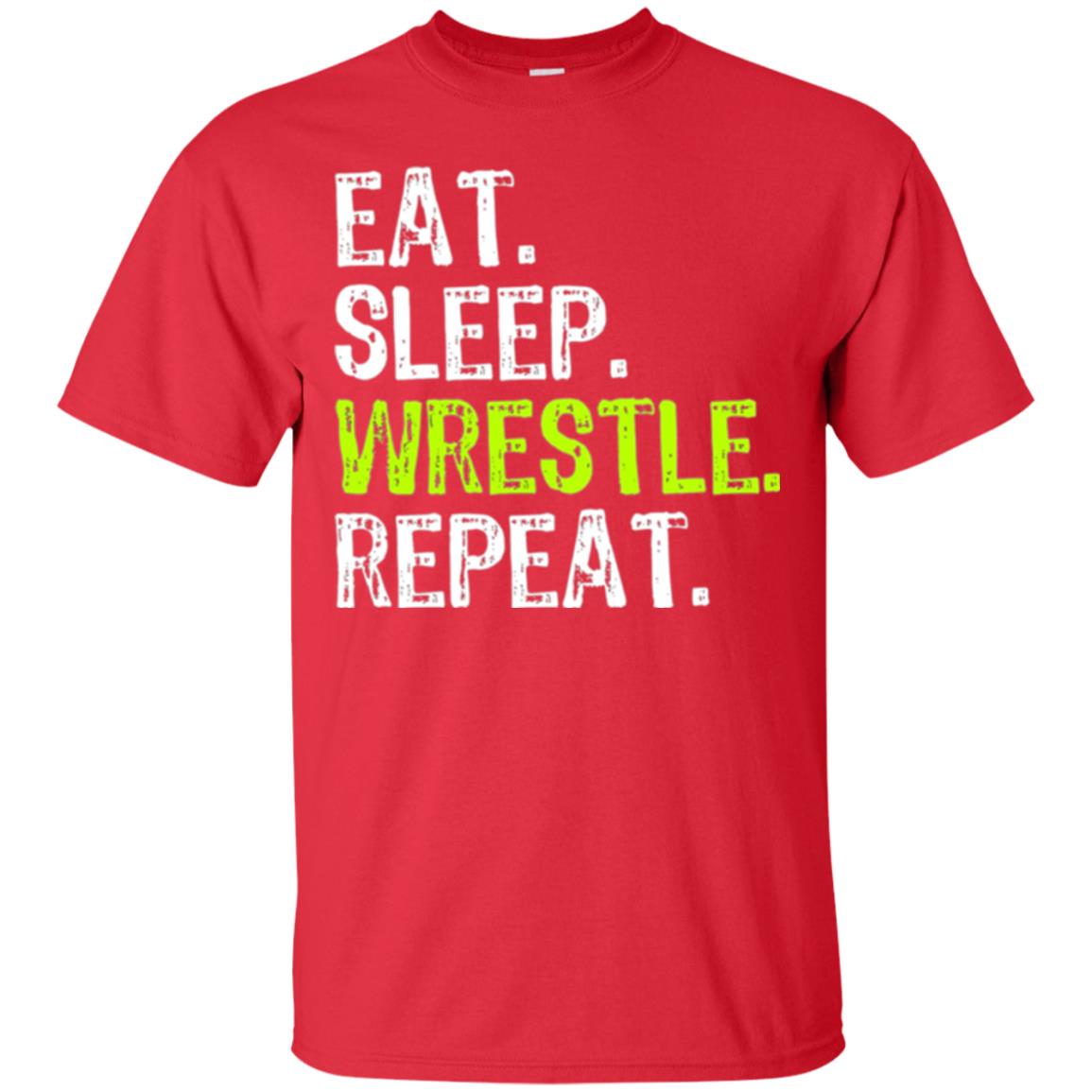 Wrestling T-shirt Eat Sleep Wrestle Repeat Red