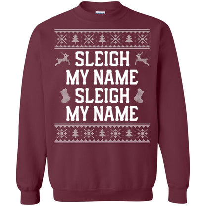 Christmas T-shirt Sleigh My Name Maroon